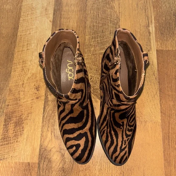 Zebra Print Ankle Booties - Picture 5 of 8